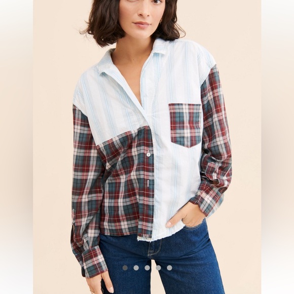 Free People Tops - Free People x Tricia Fix mixed Plaid button
